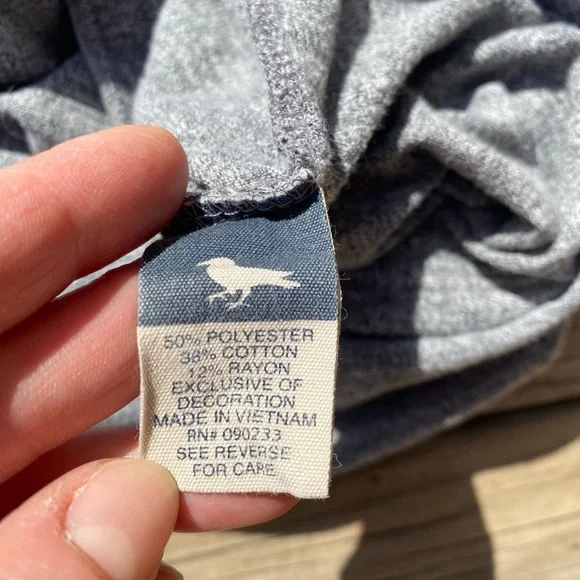 Men’s Gray and Navy Henley Shirt - Picture 3 of 5